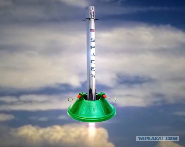 Падение первой ступени ракеты Falcon 9