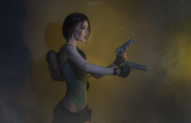 Косплей Лары Крофт от обворожительной москвички