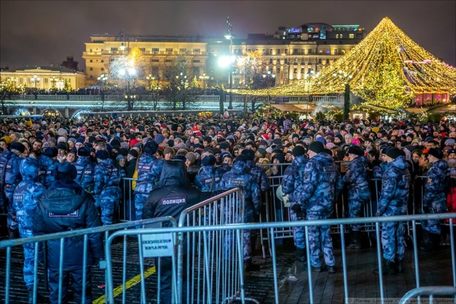 Как в центре Москвы Новый год встречали