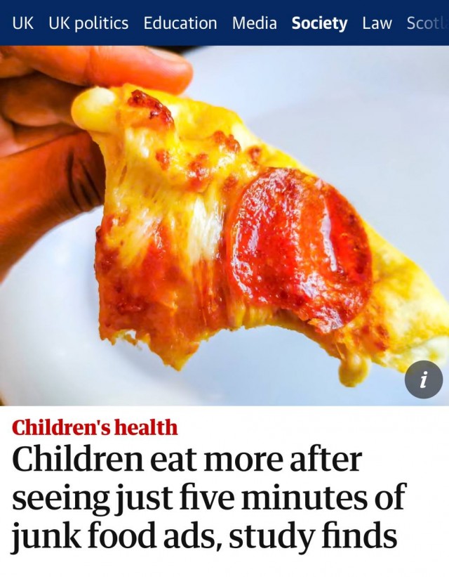 Реклама фастфуда может вызывать ОЖИРЕНИЕ и нарушение питания у детей