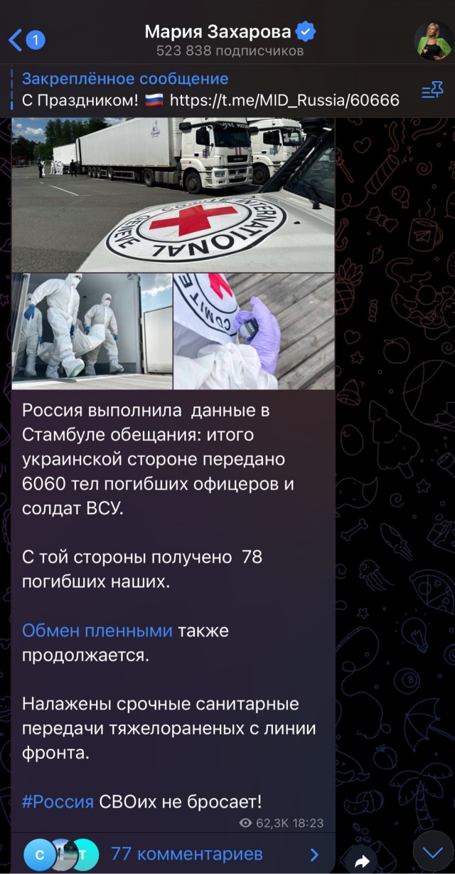 Мария Захарова : «Россия выполнила Стамбульские условия»