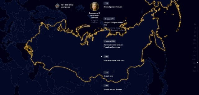 Интерактивная карта изменений границ России на протяжении веков