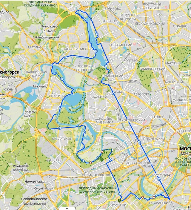 Велопрогулка по Москве - вокруг Химкинского водохранилища