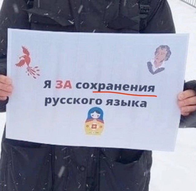 В Перми молодая гвардия провела пикет за «сохранения русского языка».