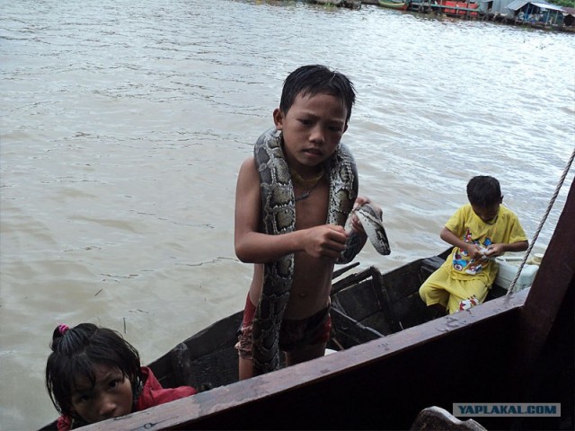 Жизнь на озере Тонлесап в Камбодже