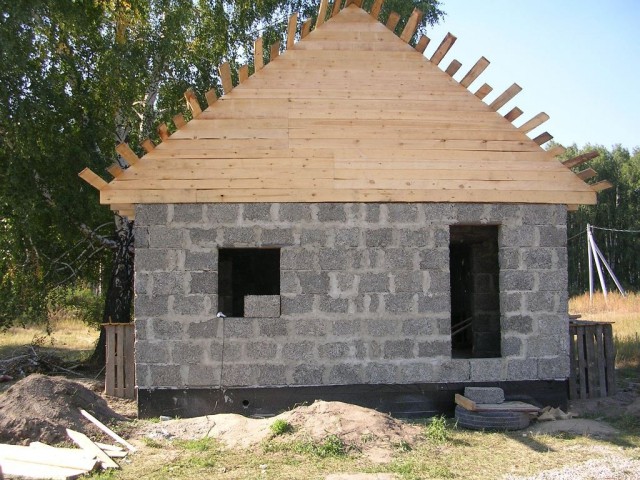 Баня из арболита