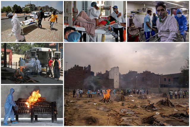 Индийские больницы на грани коллапса, а печи крематория плавятся из-за круглосуточного использования