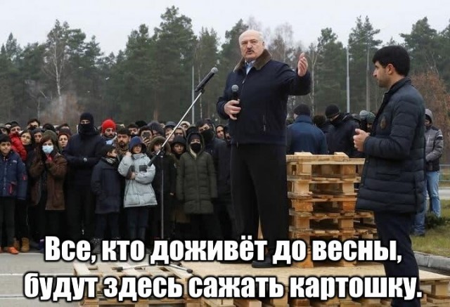 Лукашенко приехал к мигрантам или "Король поддонов"
