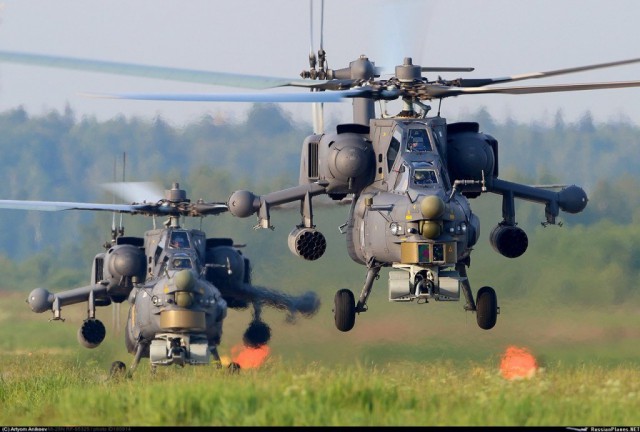 Боевая работа Ми-28 в Сирии