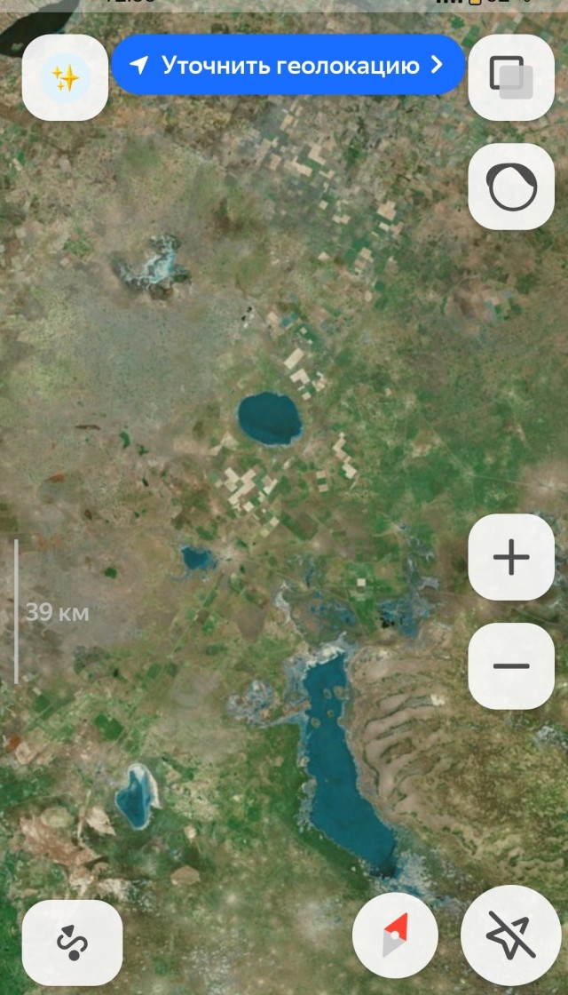 Волга, впадающая в Каспийское море, с борта МКС