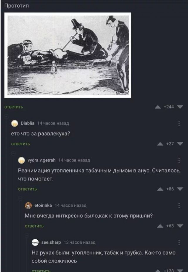 Зачем утопленникам вдували в задницу дым?