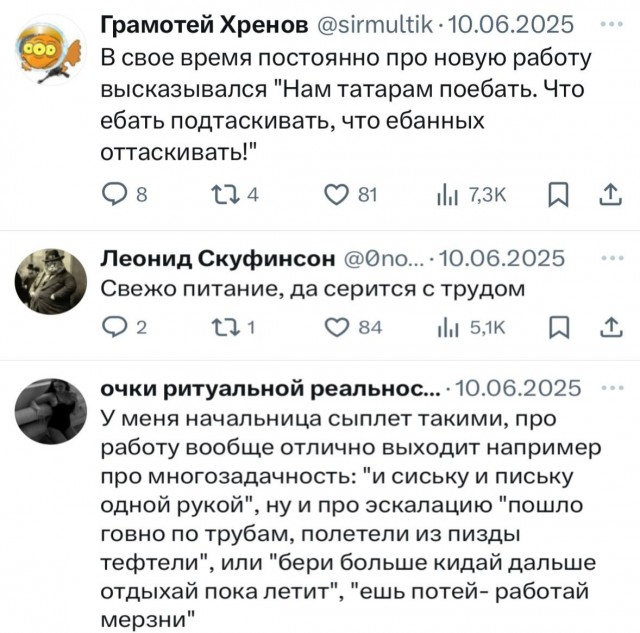 Хвиттерские составили топ-поговорок, которые они произносят на работе.