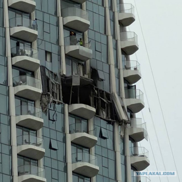 Иранский БПЛА врезался в небоскреб Address Creek Harbour в Дубае
