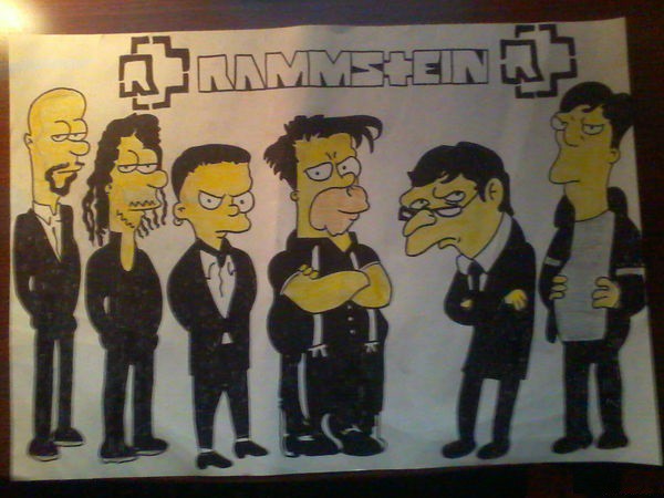 Rammstein в образе Симпсонов