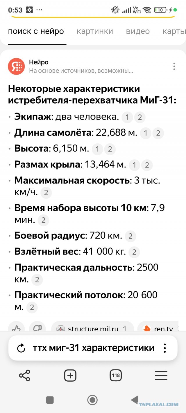 МиГ-31 улетел в Стратосферу