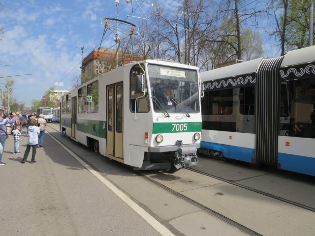 Парад трамваев в Москве вчера