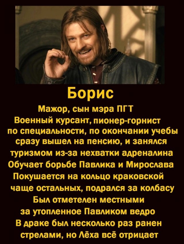 Классификация туристов в группе по Толкиену
