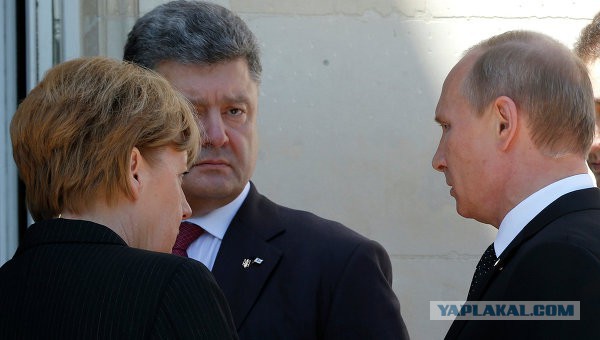 В.В.Путин Меркель о Порошенко