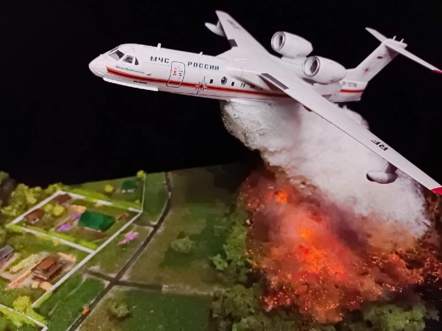 Диорама с самолётом БЕ-200