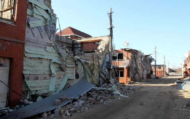 Село Широкино после боев.