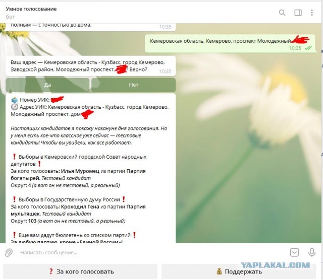 Опрос по выборам на канале Андрея Караулова