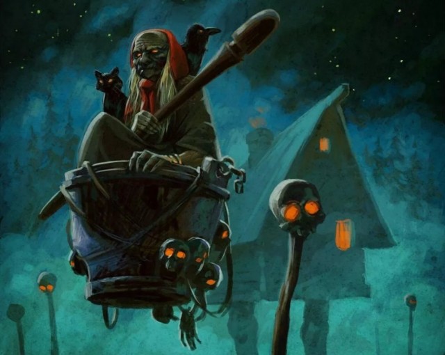 Домовой Нафаня спешит к Бабе Яге за приворотным зельем