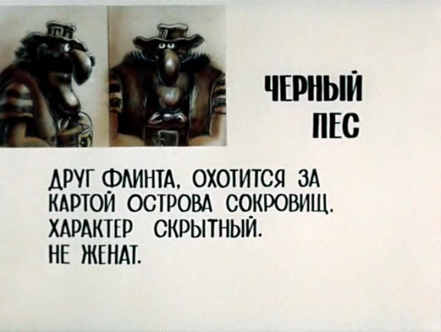 Персонажи мультфильма Остров сокровищ. 1988 год.