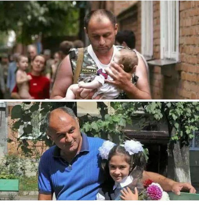 Российский спецназ во время террористического акта в Беслане, сентябрь 2004 г.