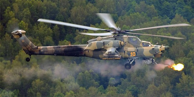 Боевая работа Ми-28 в Сирии