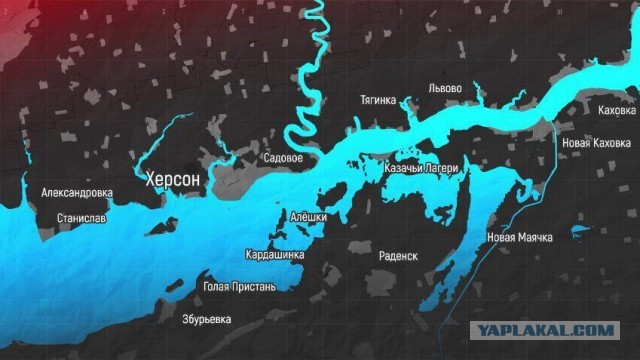 Каховская ГЭС полностью ушла под воду