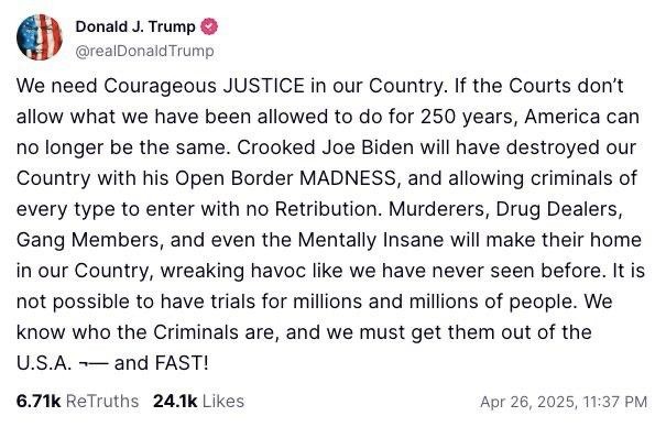 Дональд Трамп призвал немедленно выдворить из страны мигрантов-преступников «всех мастей».