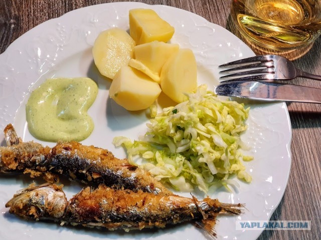 Сардины с зеленым майонезом. С Днем Рождения Люда Vinodelprofi.