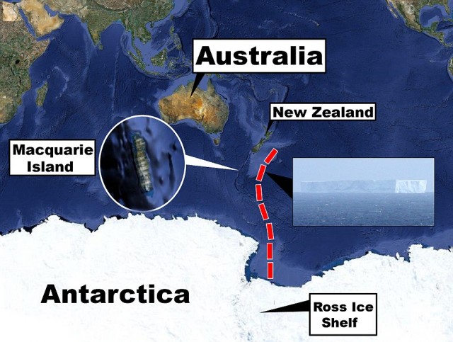 К Австралии плывет гигантский айсберг (4 фото)
