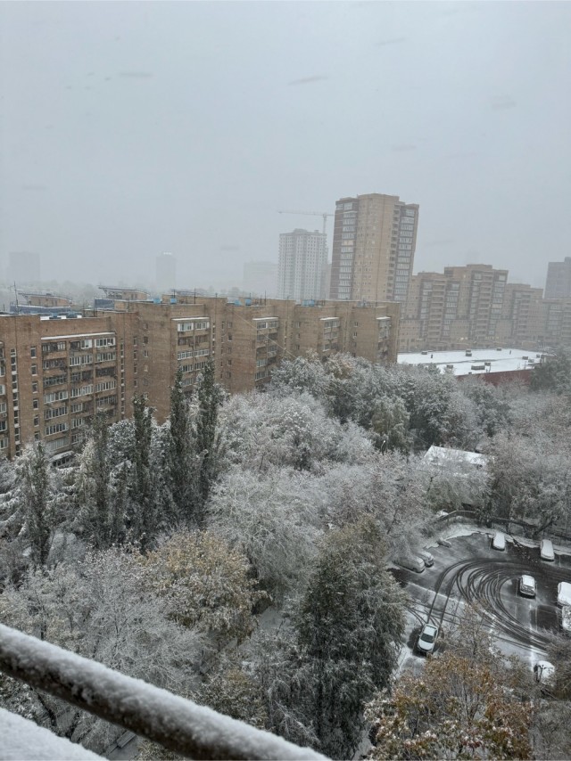 Снег добрался до Москвы