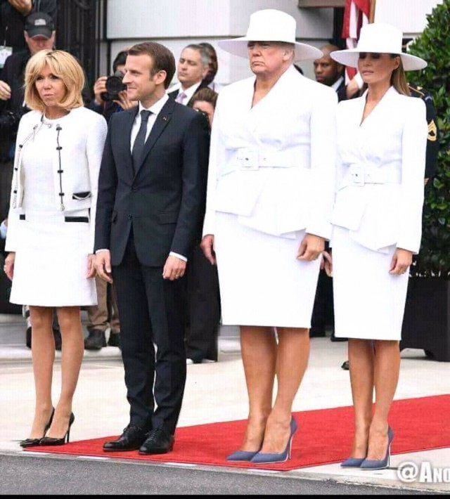 На фото Мелания Трамп и Брижит Макрон
