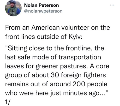 Из 200 прибывших на Украину иностранных наёмников 170 передумали воевать