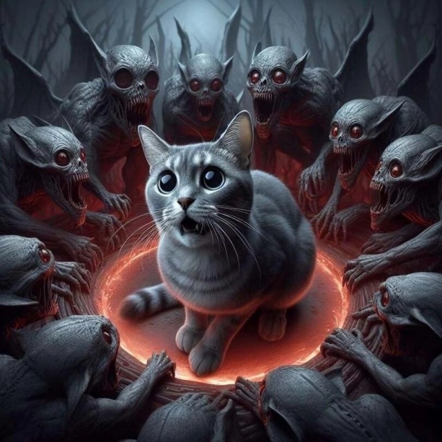 Котейка уходит от погони