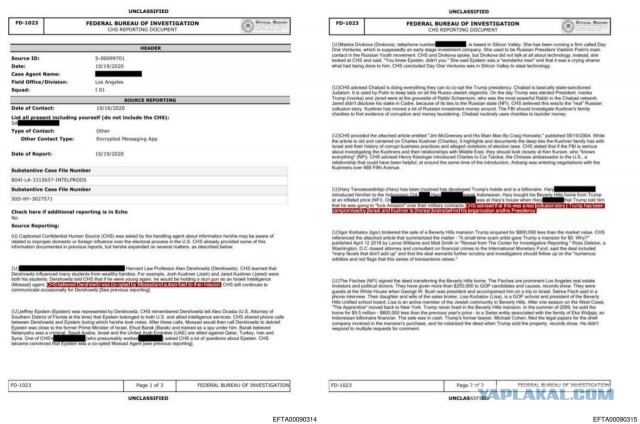 В Рассекреченном отчете ФБР с первого срока президентства Трампа