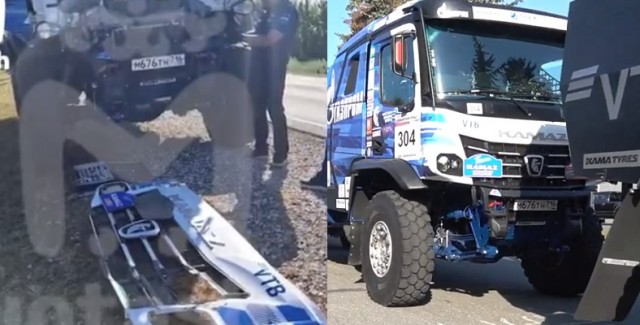 Вот такое кино сняли вчера в Татарстане участники команды "КАМАЗ-мастер" по пути на соревнования в Ульяновскую область