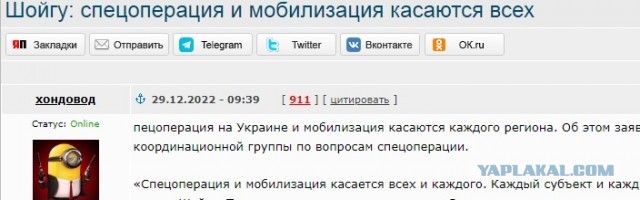 Шойгу: спецоперация и мобилизация касаются всех