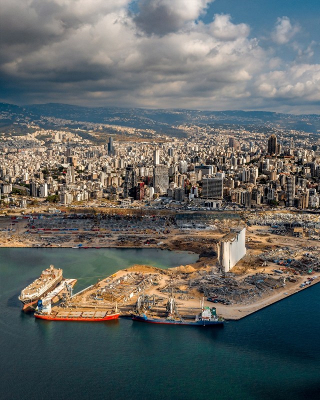 Фото с дрона - Порт в Бейруте. At Port of Beirut