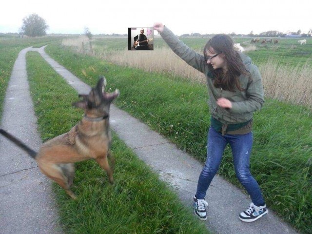 Фотожаба: Девочка с собачкой