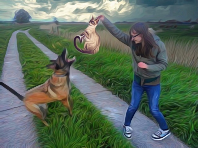 Фотожаба: Девочка с собачкой