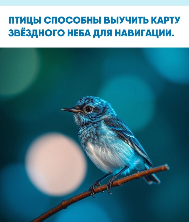 Птицы способны выучить карту звёздного неба для навигации.