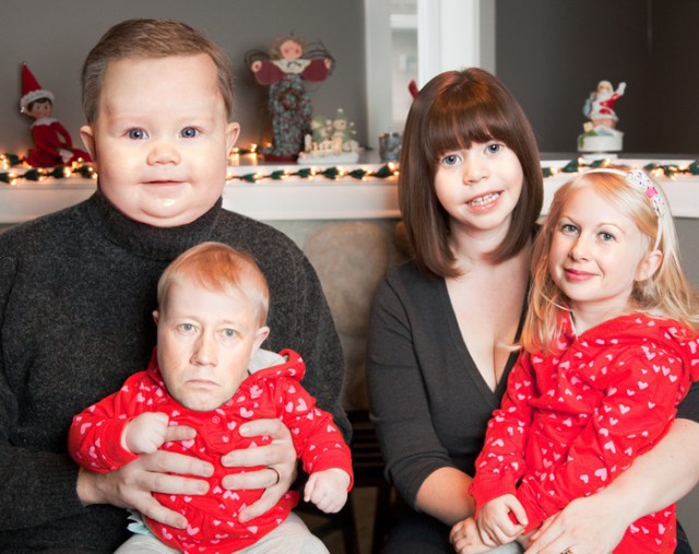 Жена хотела семейное фото на рождество.