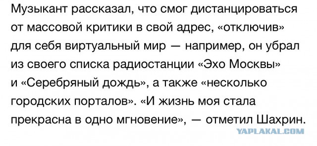 Лидер группы «Чайф» пожаловался на интернет-террор после концерта в день митинга в Москве