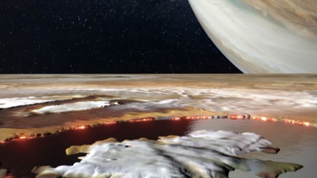 Зонд «Юнона» обнаружил на спутнике Ио гигантское лавовое озеро c зеркальной поверхностью