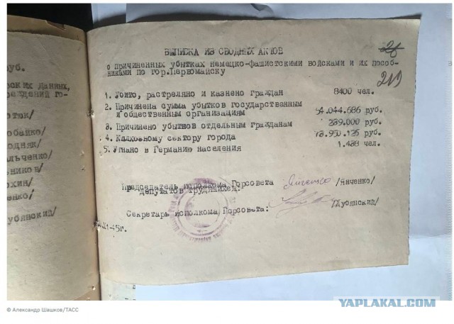 ФСБ представила материалы вынесенного 75 лет назад в Киеве приговора нацистам