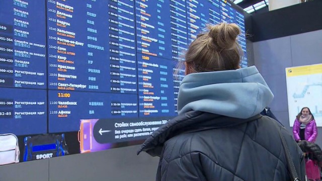 Десятки рейсов задерживаются в аэропортах Москвы на фоне снегопада