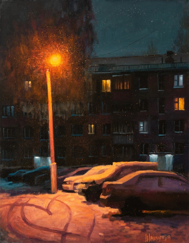В снежном дворе